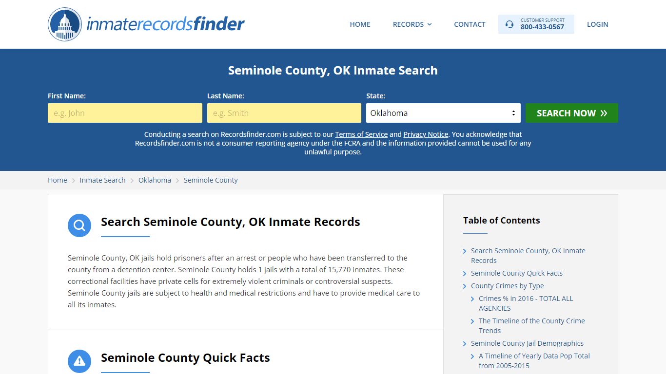 Seminole County, OK Inmate Lookup & Jail Records Online